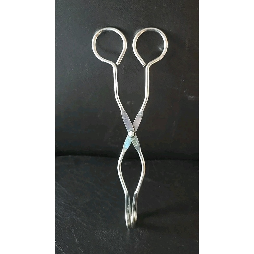 Vintage EKCO Ice Tongs Server Chrome Silver Kitchen Barware Catering Utility 8in